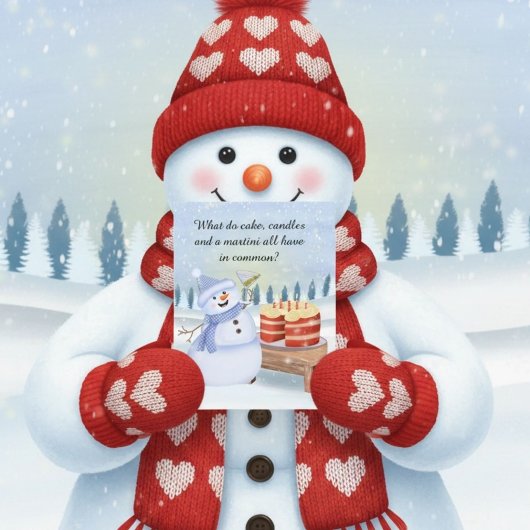 Carte Funny Snowman Celebrating a Valentine Day Birthday