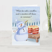Carte Funny Snowman Celebrating a Valentine Day Birthday (Devant)