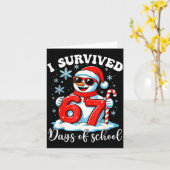 Carte Funny Snowman I Survived 67 Days Of School Holiday (Fleur jaune)