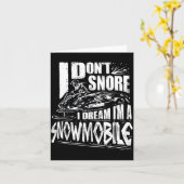 Carte Funny Snowmobile Dream Snowmobile Driving (Fleur jaune)