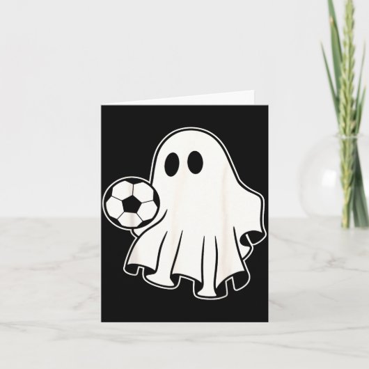 Carte Funny Soccer Ghost Playing Soccer Lovers Halloween (Devant)