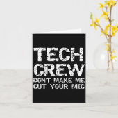 Carte Funny Sound Guy Quote Tech Crew Don't Make Me Cut (Fleur jaune)