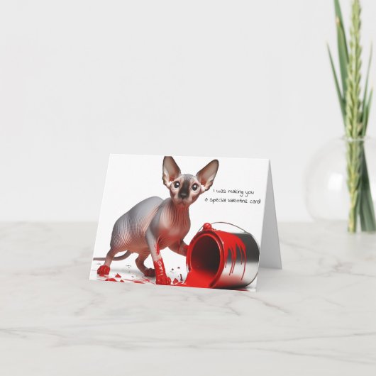 Carte Funny Sphynx Valentine Card (Devant)