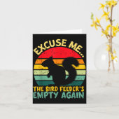 Carte Funny Squirrel Excuse Me, Bird Feeder's Empty Agai (Fleur jaune)