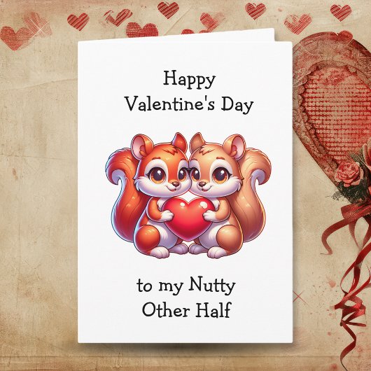 Carte Funny Squirrel Valentine's Day Photo personnalisée