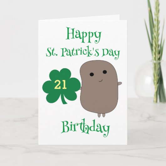 Carte Funny St. Patrick's Day 21e anniversaire (Devant)