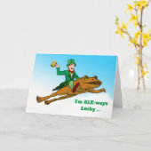 Carte Funny St. Patrick's Day Ale ways Lucky Leprechaun (Fleur jaune)