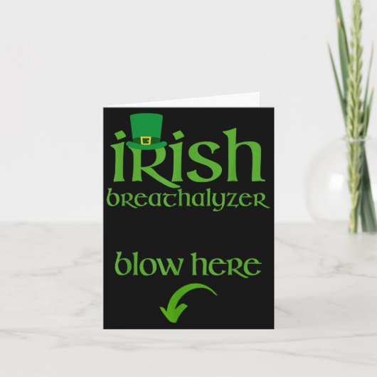 Carte Funny St Patricks Day Drinking Irish Breathalyzer  (Devant)
