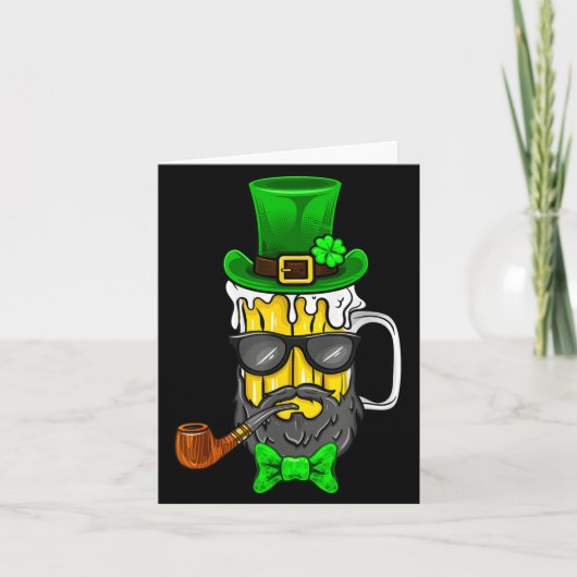 Carte Funny St Patricks Day Gift Leprechaun Beer Beard G (Devant)