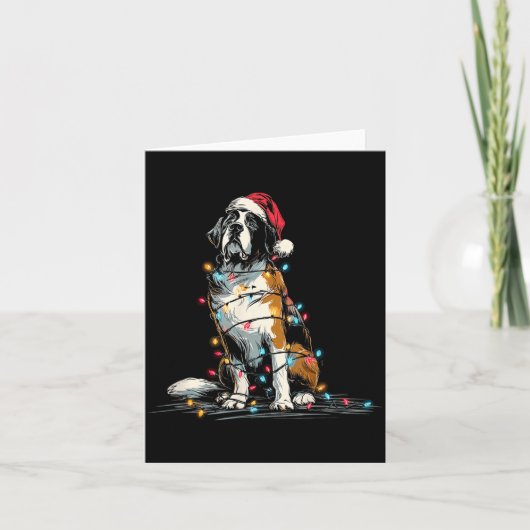 Carte Funny St. Saint Bernard Christmas Graphics Dog Lig (Devant)