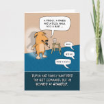 Carte Funny Standup Comic Chien Anniversaire<br><div class="desc">Voici une drôle de carte d'anniversaire avec un chien qui donne un essai à standup après avoir maîtrisé facilement la commande "sit". Ça ne va pas bien. Merci d'avoir choisi ce design original par © Chuck Ingwersen. Je publie des dessins tous les jours sur Instagram : https://www.instagram.com/captainscratchy</div>