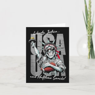 Carte Funny Statue De Liberty Football Américain