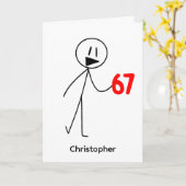 Carte Funny Stick Figure 67 Meme Birthday (Fleur jaune)
