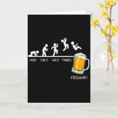 Carte Funny Stickman Jumping Beer Days Of Week Friday Dr (Fleur jaune)