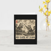 Carte Funny Sumi-e Kawaii peinture à l'encre japonais Me (Fleur jaune)