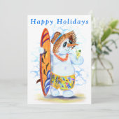Carte Funny Summer Snowman Surfer (Debout devant)