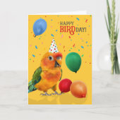 Carte Funny Sun Conure Parrot Birthday (Devant)