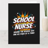 Carte Funny Superhero École infirmière appréciation (Devant)