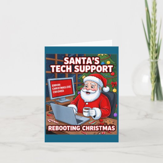 Carte Funny Support Santa Tech Rebooting s (Devant)