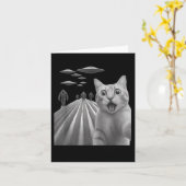 Carte Funny Surpris Selfie Chat Peur Avec Le Pied De Feu (Fleur jaune)