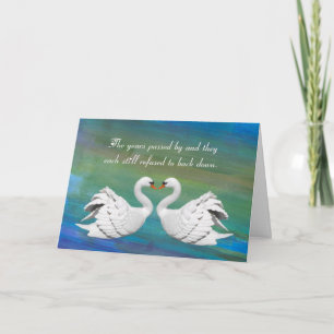 Carte Funny Swan Heart Anniversary Card