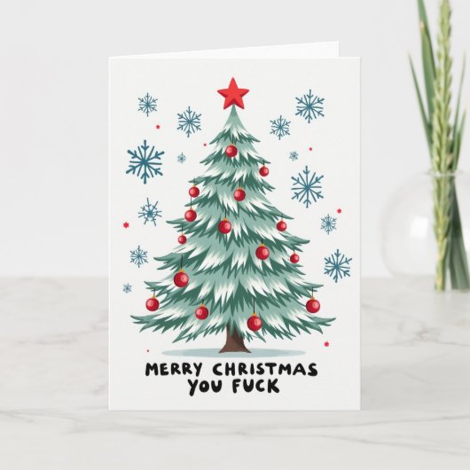 Carte Funny Sweary Christmas Tree Card (Devant)