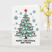 Carte Funny Sweary Christmas Tree Card (Fleur jaune)