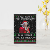 Carte Funny Sweater I Want For Christmas 8 Ball And 2 Mi (Fleur jaune)