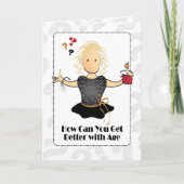 Carte Funny Sweet 60e anniversaire Female Cartoon modern (Devant)