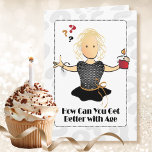 Carte Funny Sweet 60e anniversaire Female Cartoon modern<br><div class="desc">Cette carte de 60ème anniversaire douce et drôle est pour la femme qui ne peut pas s'améliorer avec l'âge parce qu'elle est déjà parfaite! Personnalisez votre message à l'intérieur pour la femme spéciale</div>