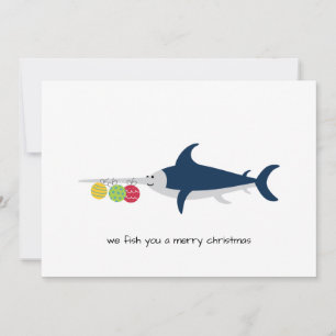 Carte Funny Swordfish Christmas Card