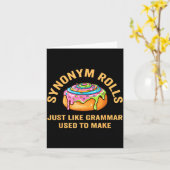 Carte Funny Synonym Rolls Joke Cinnamon Rolls Grammar Pu (Fleur jaune)