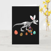 Carte Funny T Rex Easter Skeleton Bunny Sket Egg Hunt Ea (Fleur jaune)