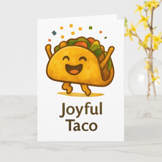 Carte Funny Taco Birthday Card Greeting (Fleur jaune)
