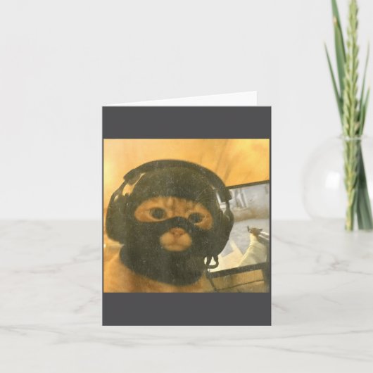 Carte Funny Tactical Gamer Cat Meme Graphic (Devant)