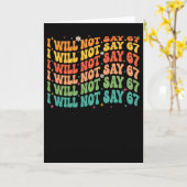Carte Funny Teacher Tee I Will Not 67 Rainbow Retro (Fleur jaune)