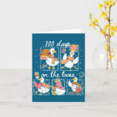 Carte Funny Teachers Silly Goose 100 Day Of School, Goos (Fleur jaune)