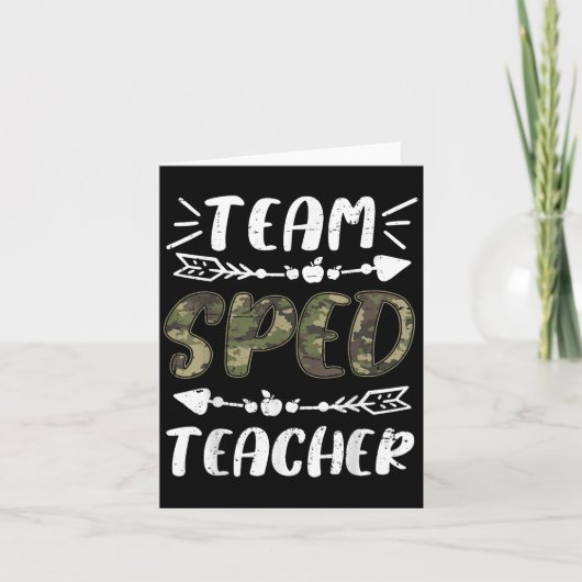 Carte Funny Team Sped Teacher Camo Teacher Student Back (Devant)