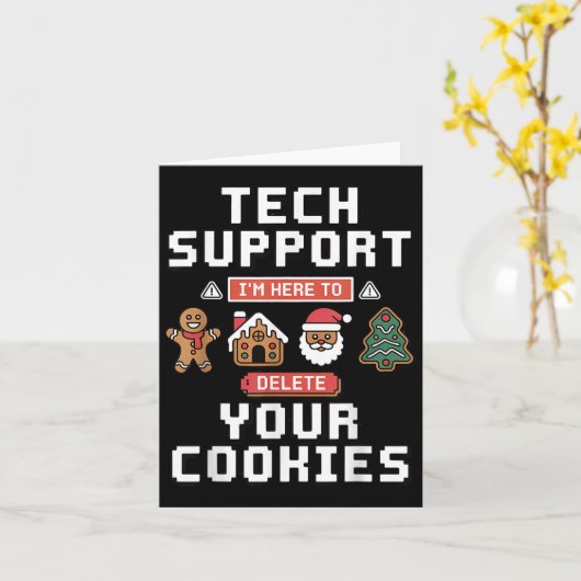Carte Funny Tech Suprt Here To Delete Cookies Xmas Men W (Fleur jaune)