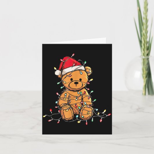 Carte Funny Teddy Bear Christmas Graphics Lights Lover  (Devant)