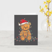 Carte Funny Teddy Bear Christmas Graphics Lights Lover L (Fleur jaune)