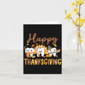 Carte Funny Teeth Thanksgiving Dentist Turkey Dental Squ (Fleur jaune)