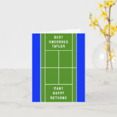 Carte Funny Tennis Anniversaire (Fleur jaune)