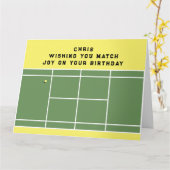 Carte Funny Tennis Anniversaire (Fleur jaune)
