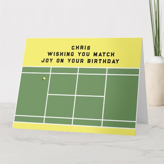 Carte Funny Tennis Anniversaire (Devant)
