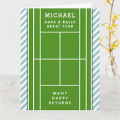 Carte Funny Tennis Anniversaire (Fleur jaune)