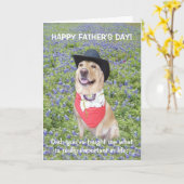 Carte Funny Texas Fête des pères (Fleur jaune)