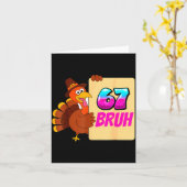 Carte Funny Thanksgiving 67 Baseball Drip Gobble Turkey  (Fleur jaune)