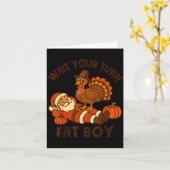 Carte Funny Thanksgiving Christmas Turkey Vs Santa For M (Fleur jaune)