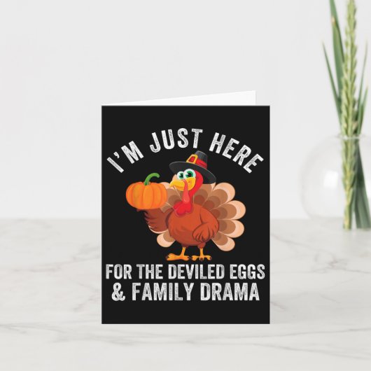Carte Funny Thanksgiving Deviled Eggs Family Drama - Uni (Devant)